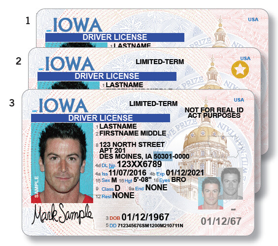 Sample REAL ID cards