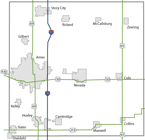 Map of Story County, Iowa