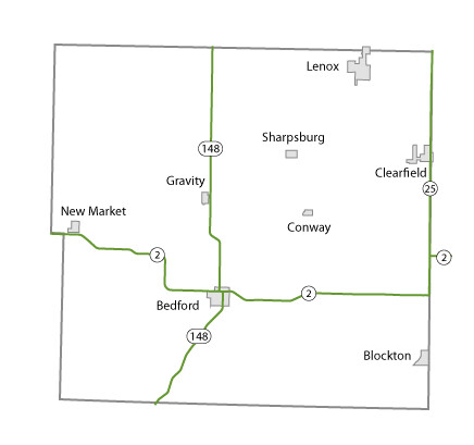 Map of Taylor County, Iowa