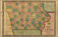 1855 Iowa rail map
