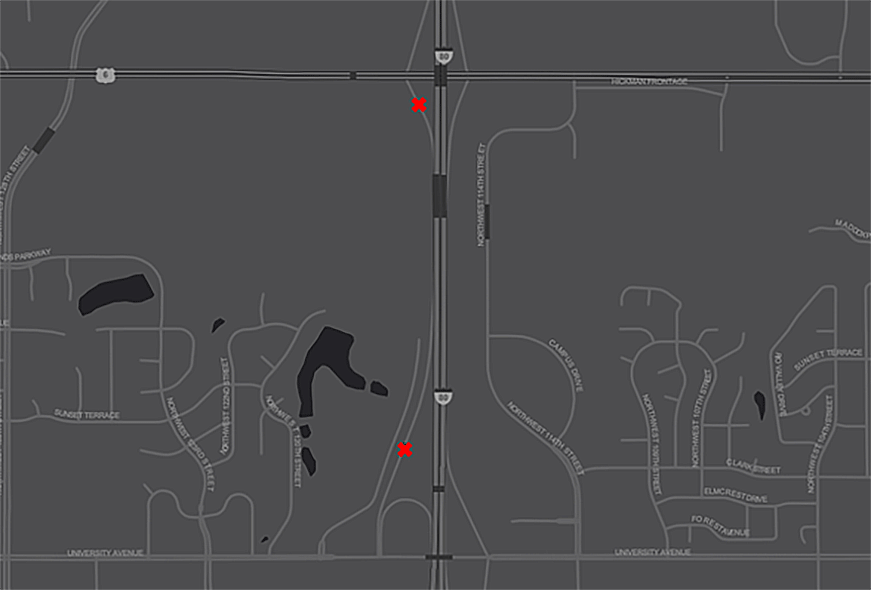 Southbound ramp closures