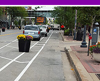 Separated bike lane path