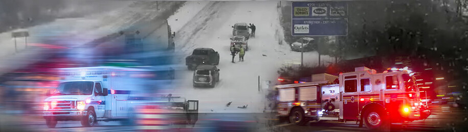 Winter road conditions during emergencies