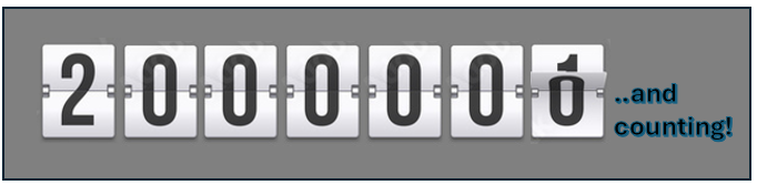 Counter showing 2 million..and counting