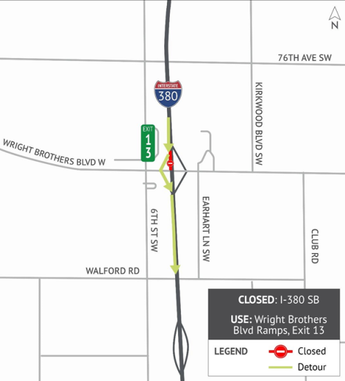 map of area affected by construction