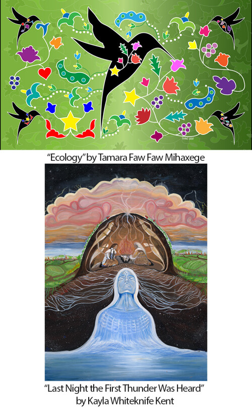 Two murals inside the rest area, one by Mihaxege and one by Kent.