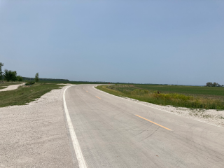 a new road in the Iowa countryside