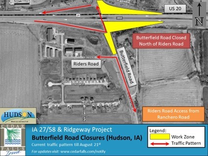 map of area affected by construction