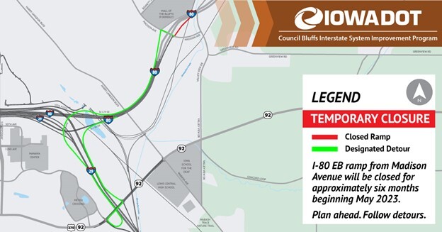 map of area affected by construction