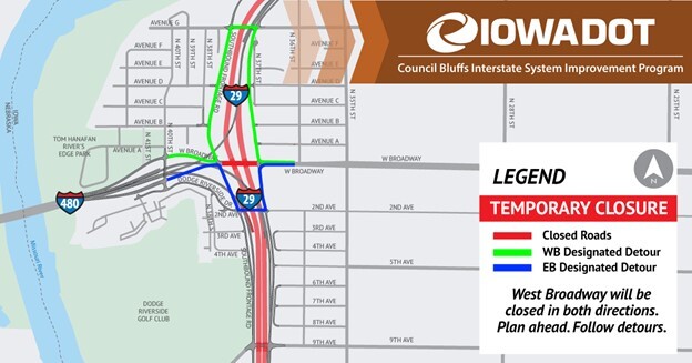 map of area affected by construction