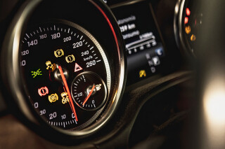 Close-up of a vehicle dashboard