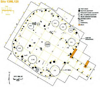 Rendering of original earth lodge floor plan
