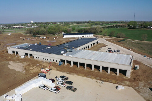 aerial view of the maintenance facility still in progress