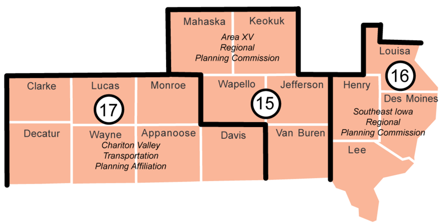 Southeast MPO/RPA map