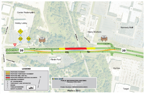 map of area affected by bridge construction