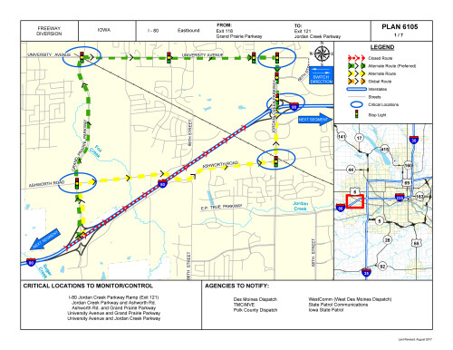 map of area affected by construction