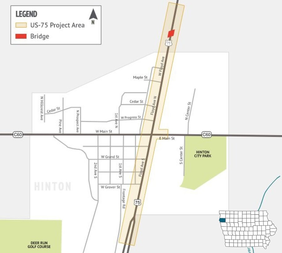 U.S. 75 Reconstruction Area in Hinton