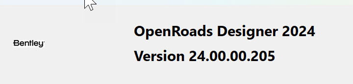 OpenRoads Designer version