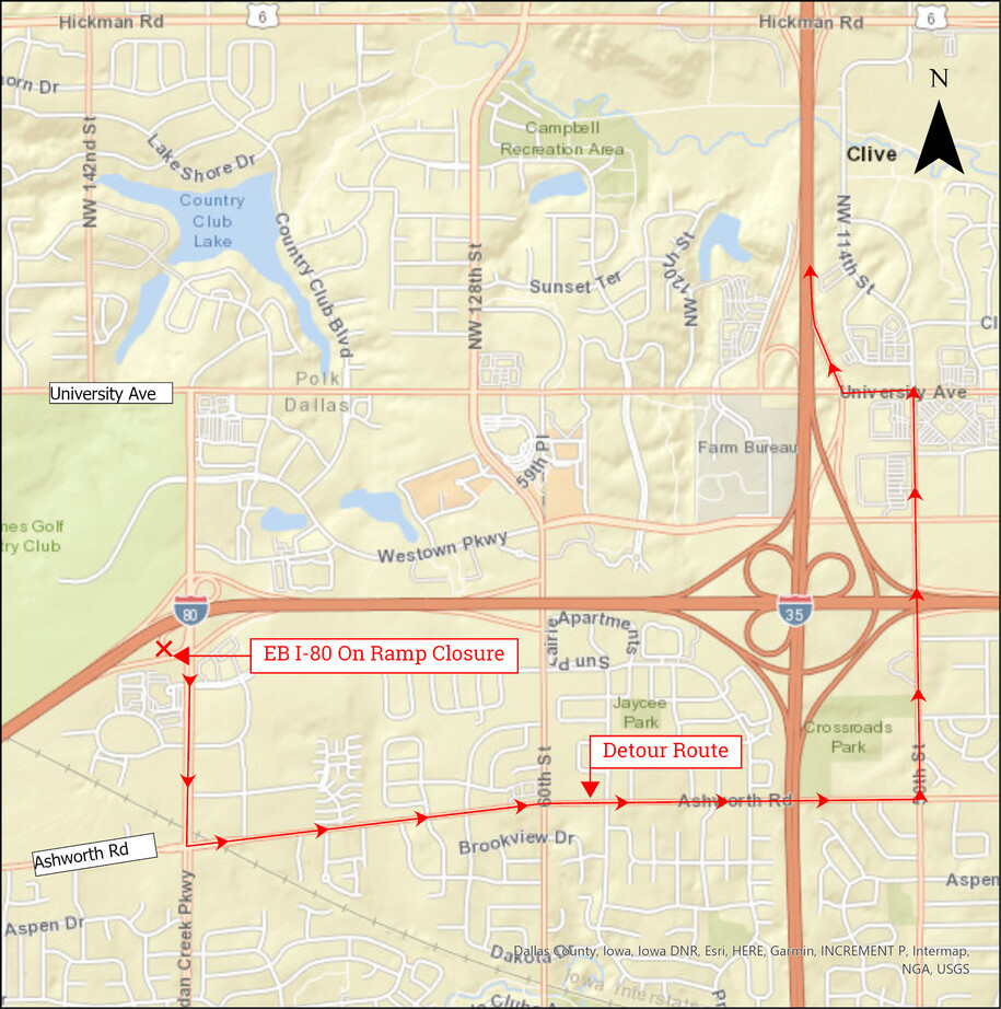 Detour EB I-80 Ramp Closure SB
