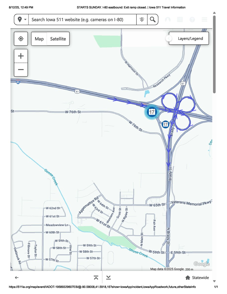Brady Street detour route