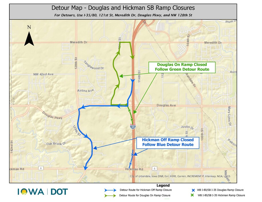 Douglas and Hickman SB ramp closures