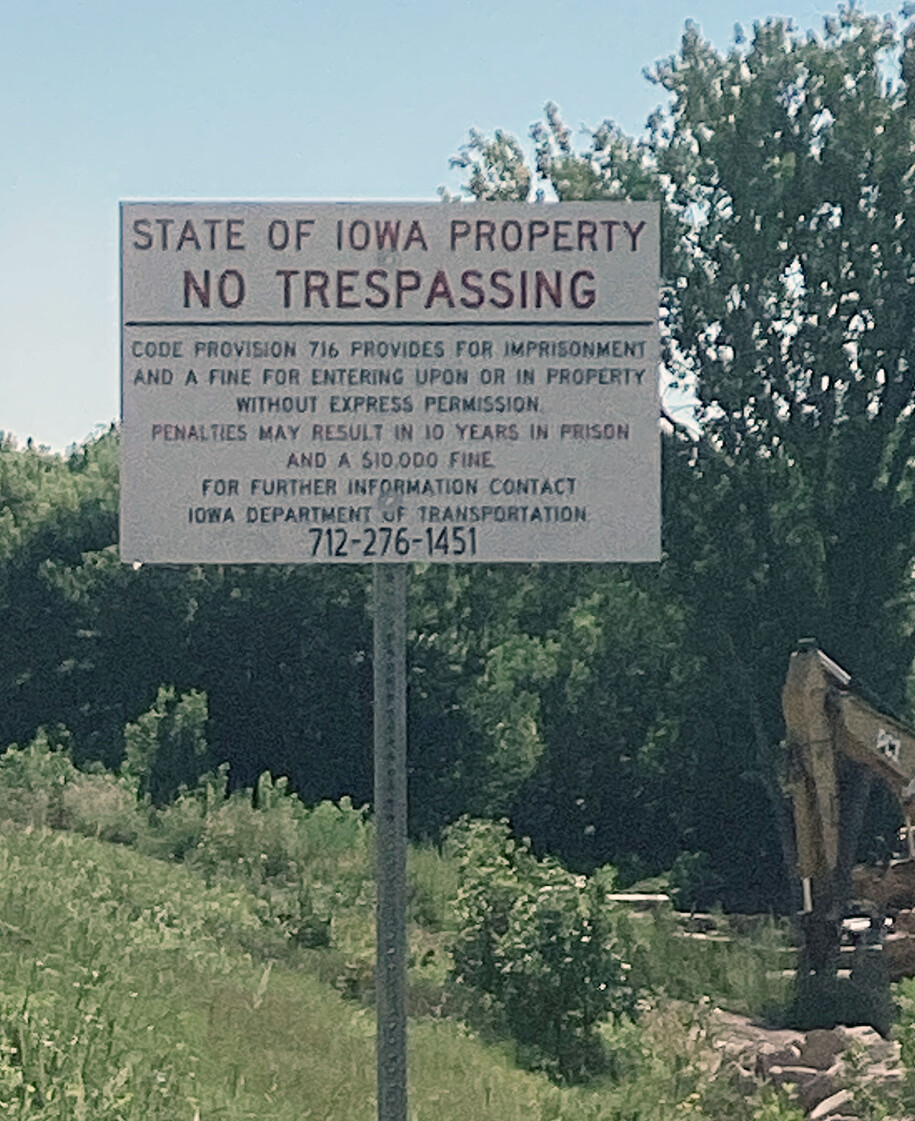 No Trespass Ped trail sign