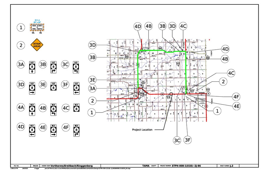 Iowa 8 Detour Route