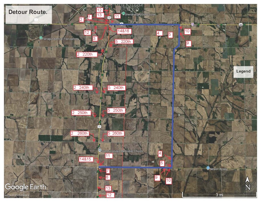 US 59 detour map