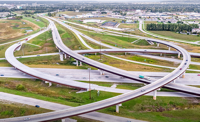 Traffic driving on the Council Bluffs Interstate System