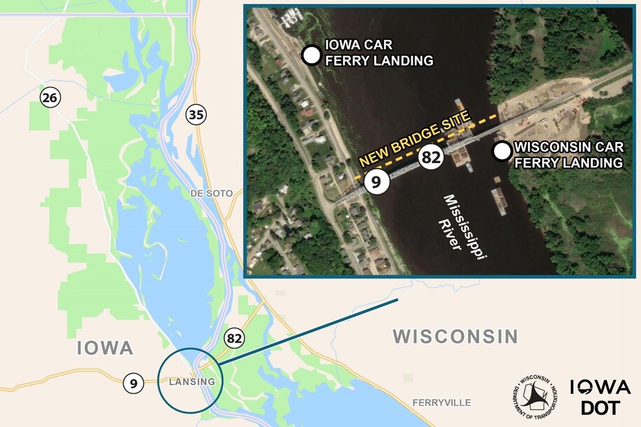 Lansing bridge project area map