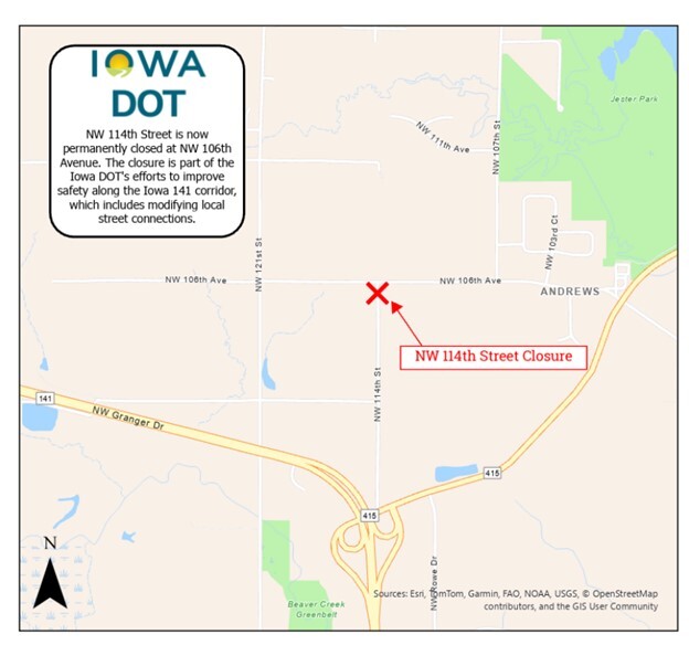 NW 114th Street Closure Granger