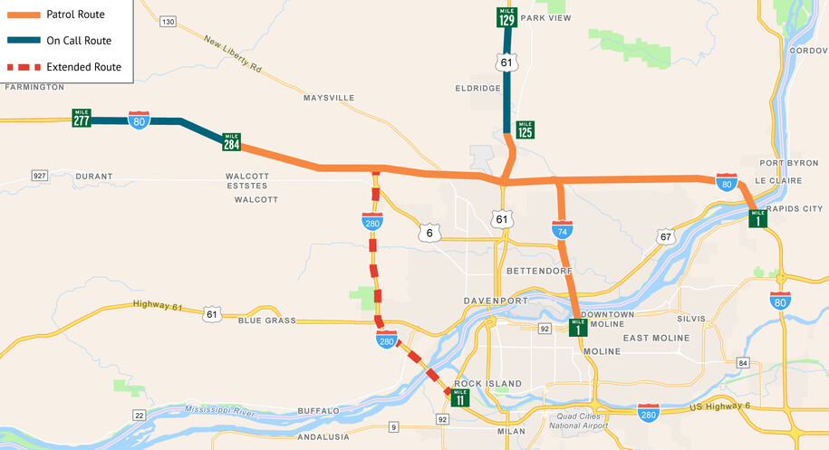 Quad Cities Region Map