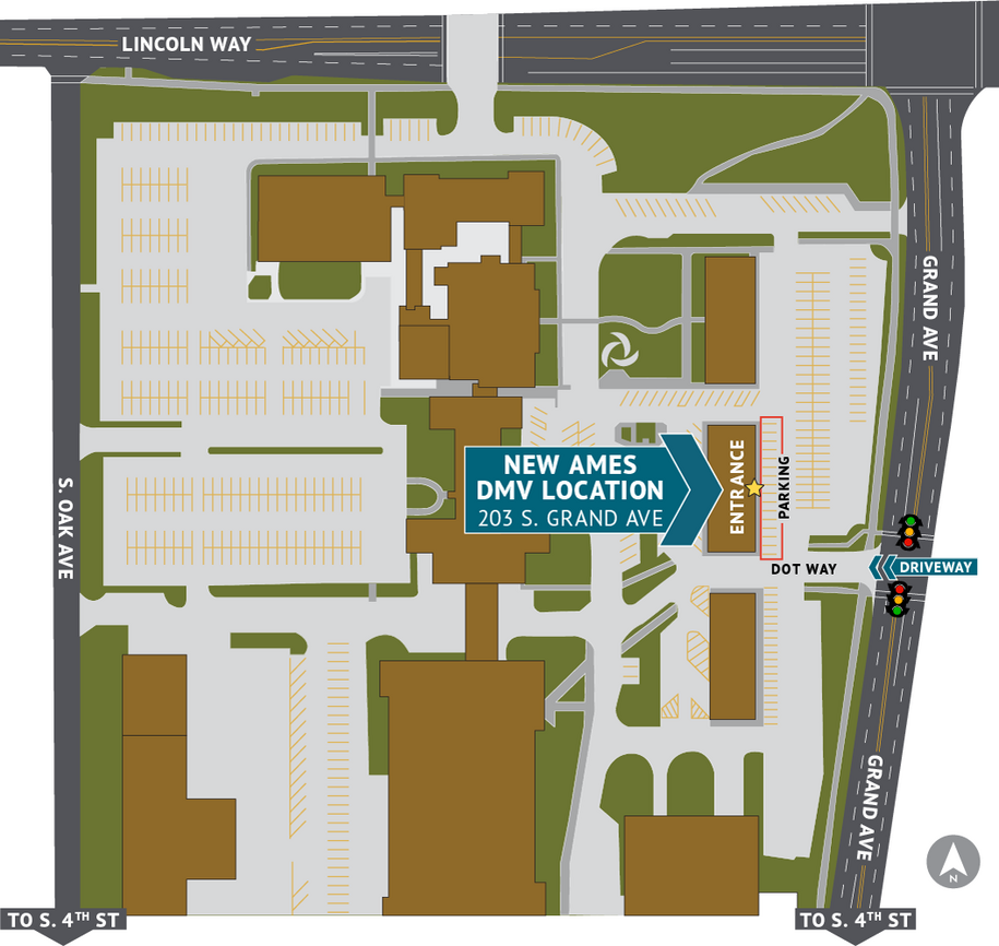 Ames DMV map
