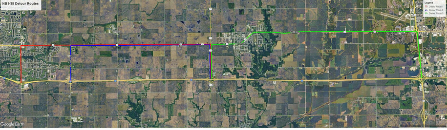 Northbound I35 Detour Routes