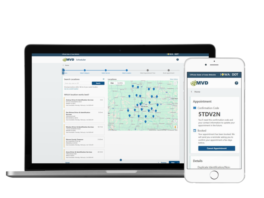 Image of laptop and phone showing MVD 360 software