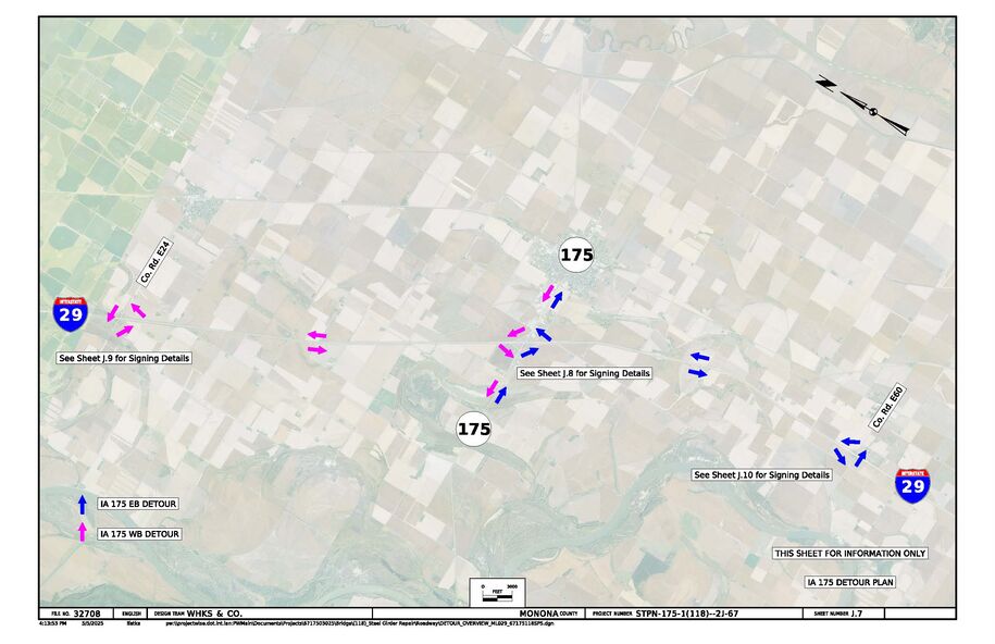 Detour for Iowa 175 Closure