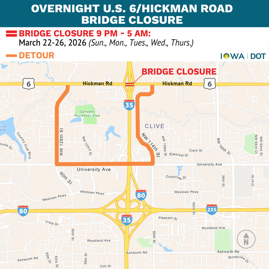 Hickman Road Detour map revised