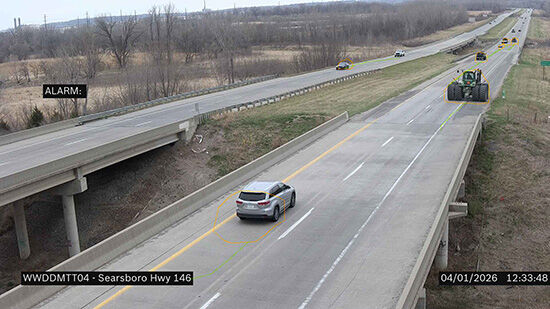 Slow moving vehicle on roadway