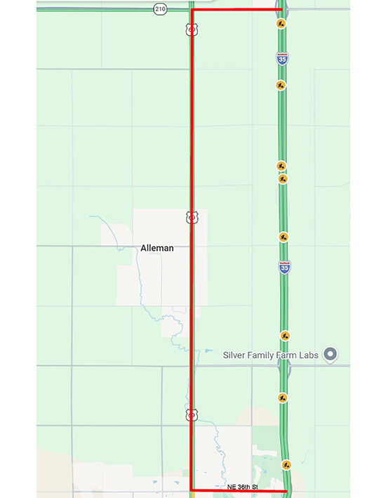 NB I35 36th A 210 Detour Map