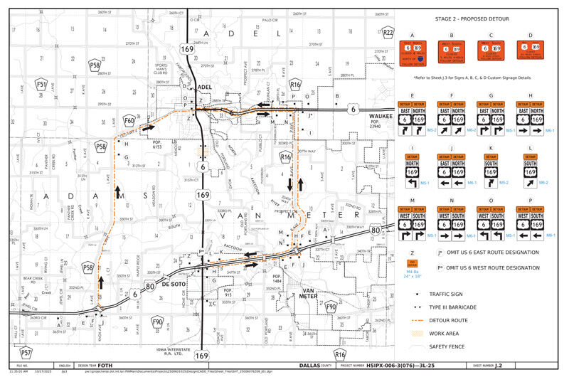 Adel Hwy 169 Roundabout Detour