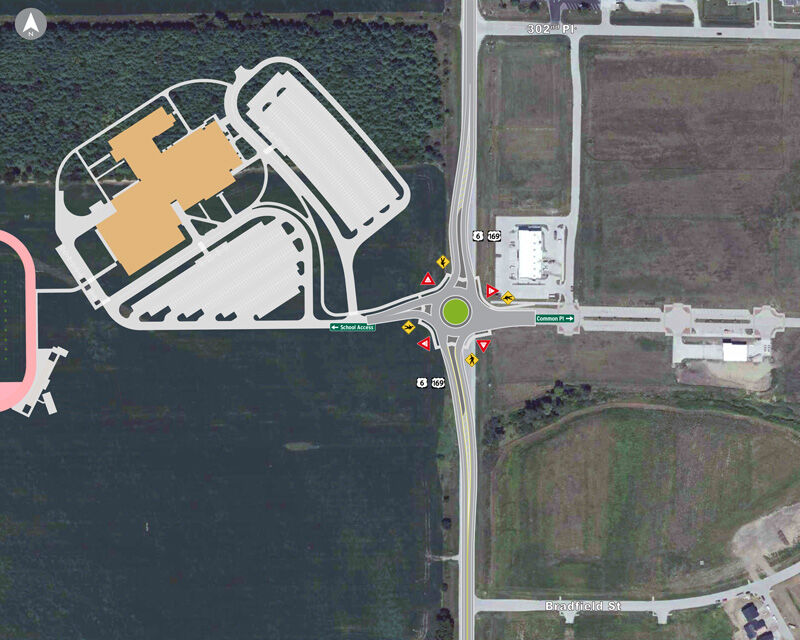 Hwy 169 and Commonplace roundabout construction map