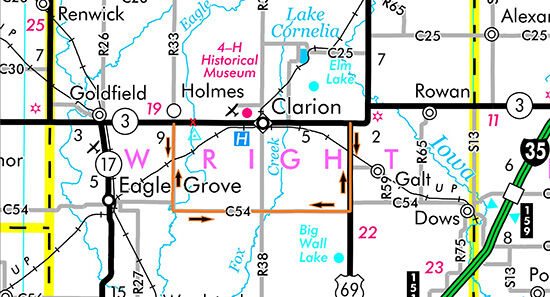 Iowa 3 Detour Map