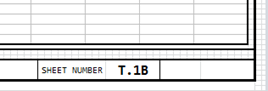 T.1B sheet header showing sheet number field for fill‑column layout.