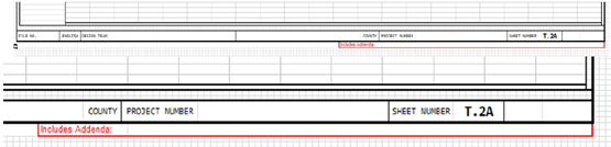 Final sheet with addenda line displayed at the bottom labeled 'Includes Addenda.