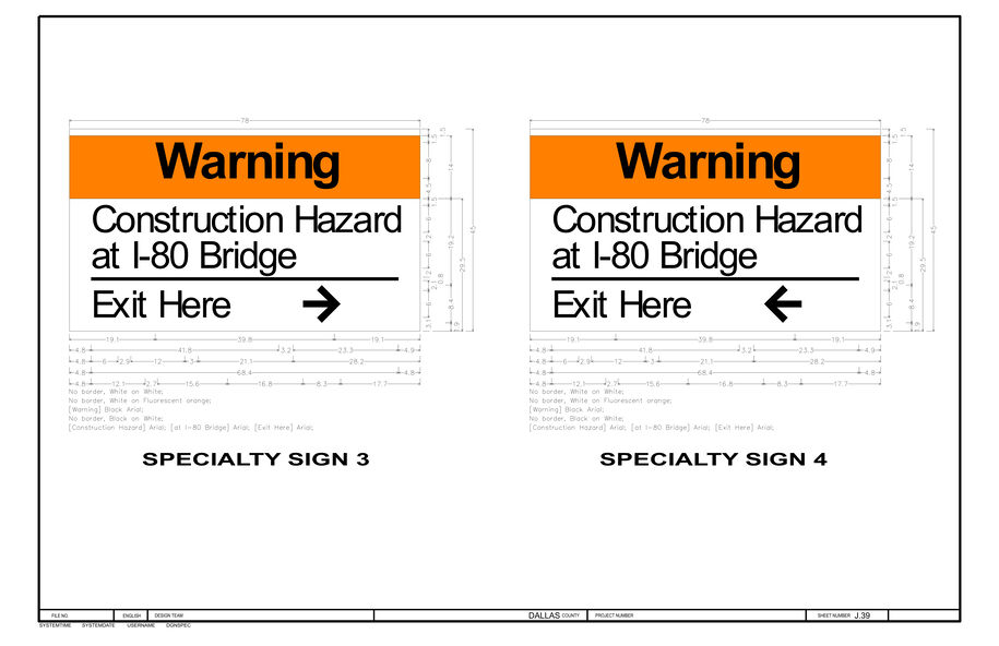 Specialty Warning Sign 3 and 4, details follow in caption.