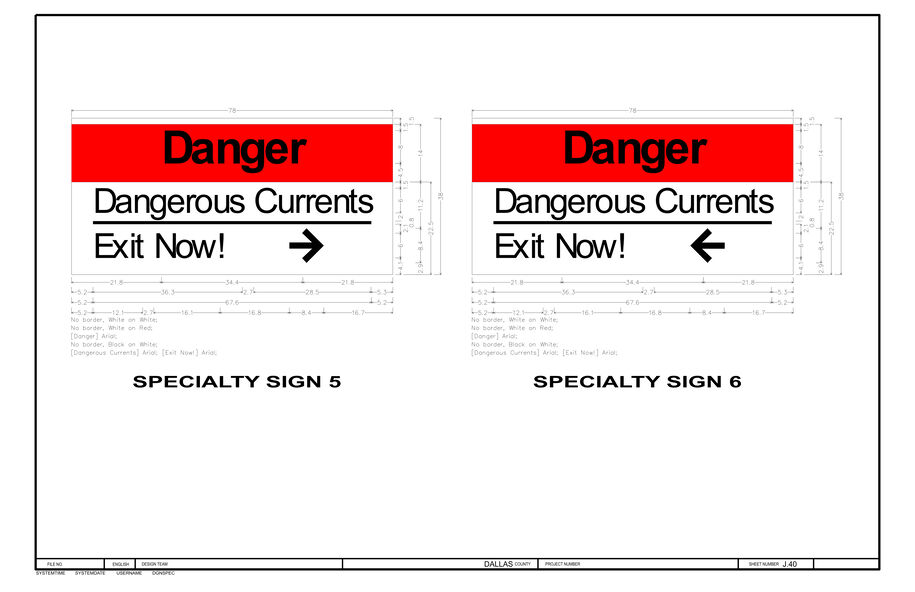 Specialty Warning Sign 5 and 6, details follow in caption.