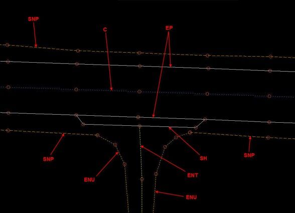 Paved entrance layout with feature codes ENP, EP, ENT, SNP, ENU, SH, and C labeled.