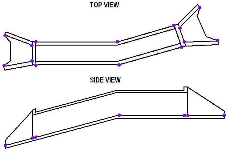 Top and side view diagrams showing survey shot locations along a concrete box culvert.