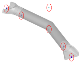Top‑view pipe culvert diagram with marked shot locations.