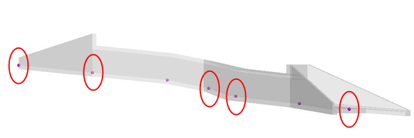 Top‑view culvert diagram with flowline shots marked at breaks and inlet and outlet points.